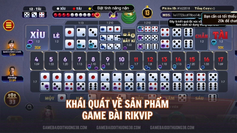 Khái quát về sản phẩm game bài Rikvip 