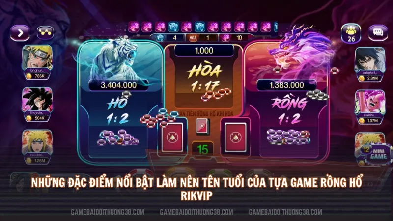 Những đặc điểm nổi bật làm nên tên tuổi của tựa game Rồng Hổ Rikvip