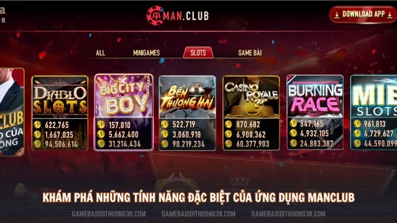 Khám phá những tính năng đặc biệt của ứng dụng Manclub