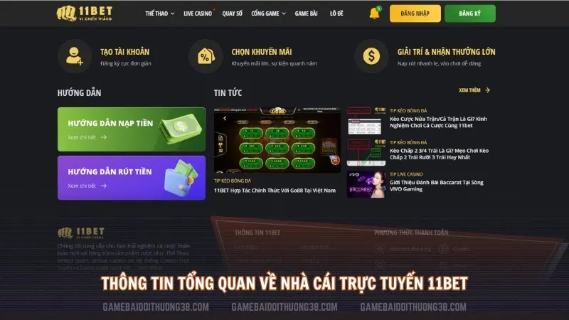 Thông tin tổng quan về nhà cái trực tuyến 11BET