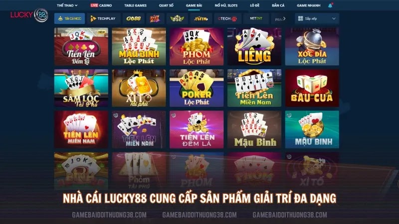 Nhà cái Lucky88 cung cấp sản phẩm giải trí đa dạng 