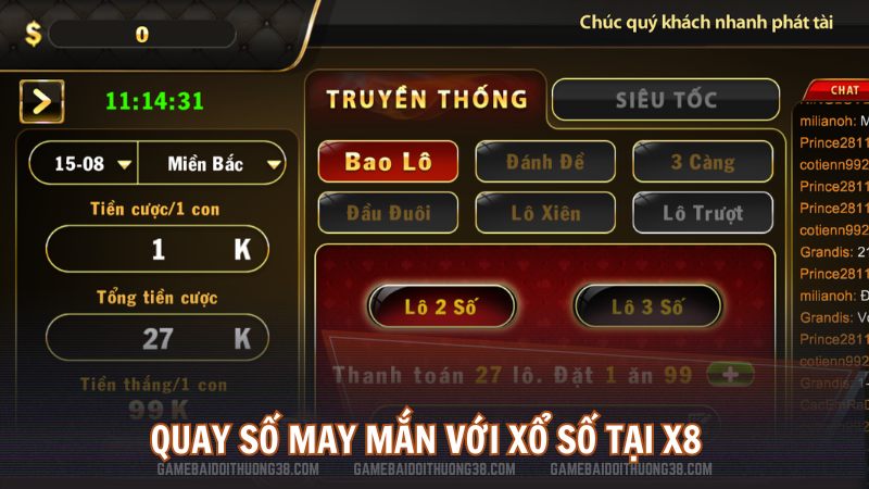 Quay số may mắn với Xổ Số tại X8