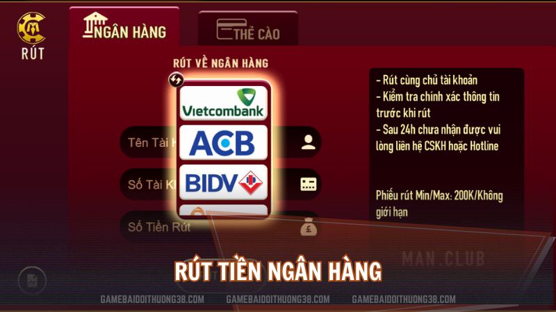 Rút tiền ngân hàng