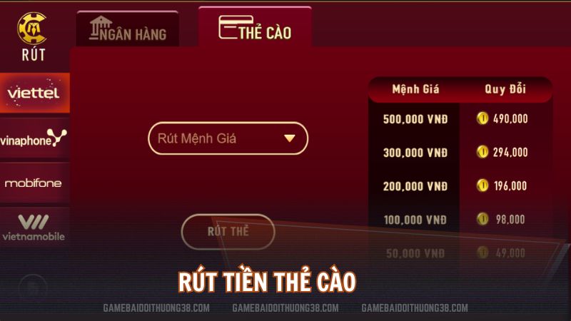 Rút tiền thẻ cào